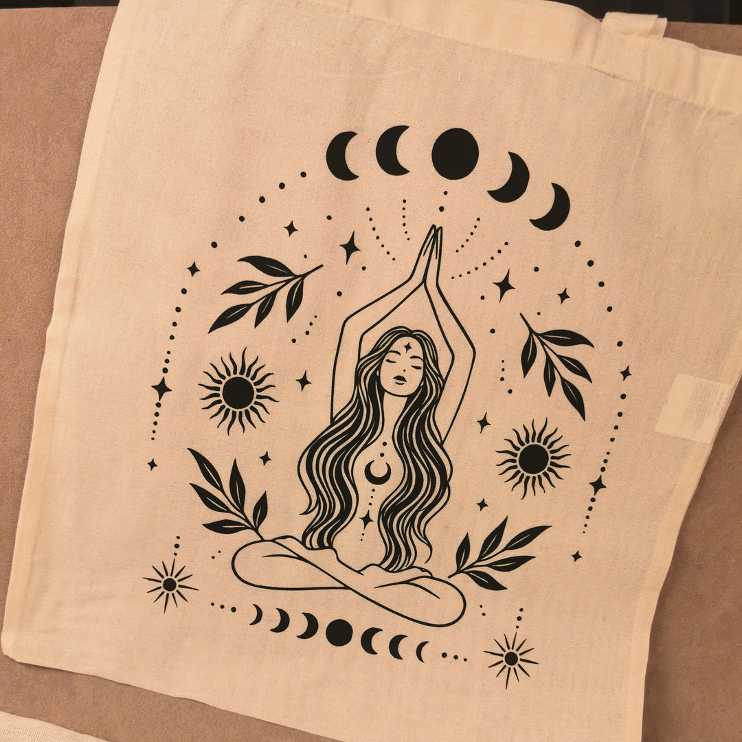Boho Yoga Stoffbeutel Spirituelle Mandala &amp; Naturmotive | Elvara