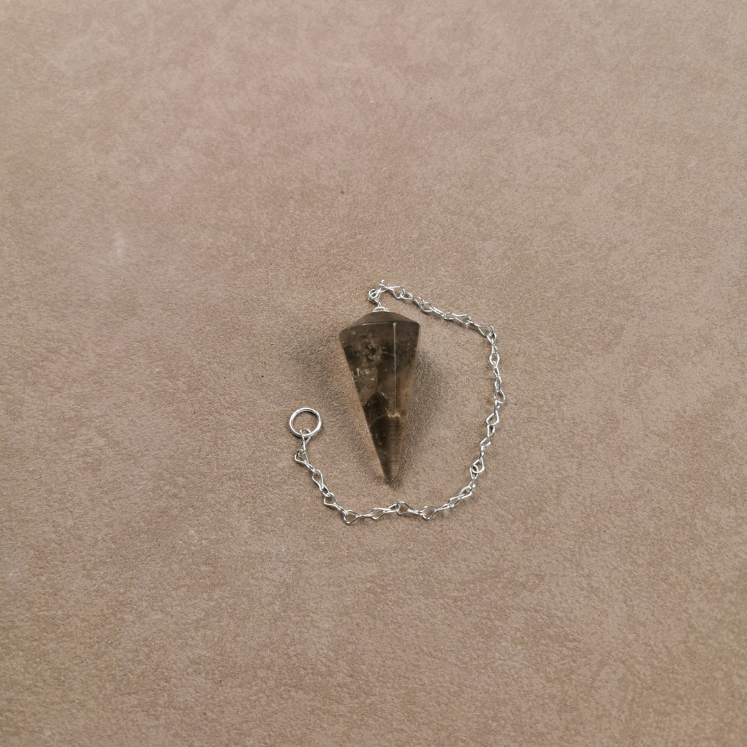 Rauchquarz Pendel in rauchigem Braun an einer Kette